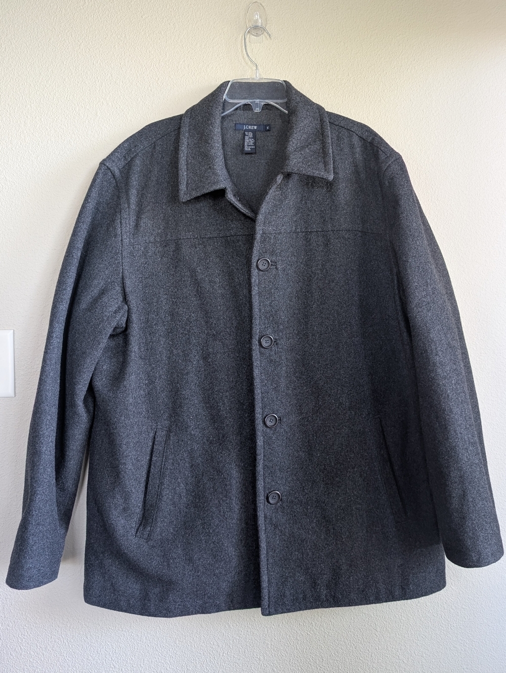 J. Crew Size XL Men’s Dark Charcoal Wool Pea Coat